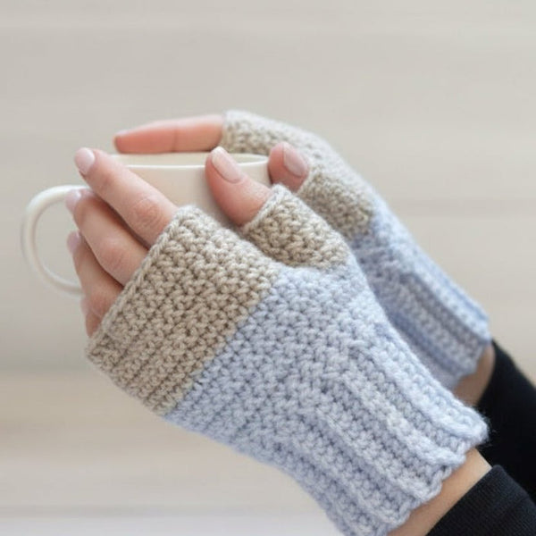 Warm fingerless gloves - Stitched Creations