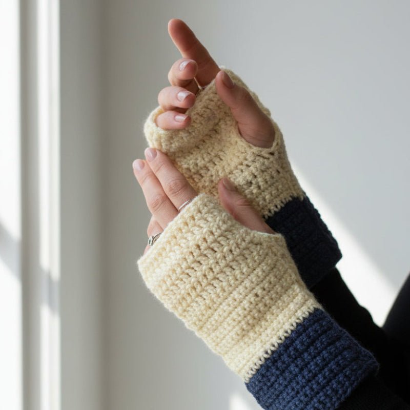 Fingerless gloves extra long - Stitched Creations