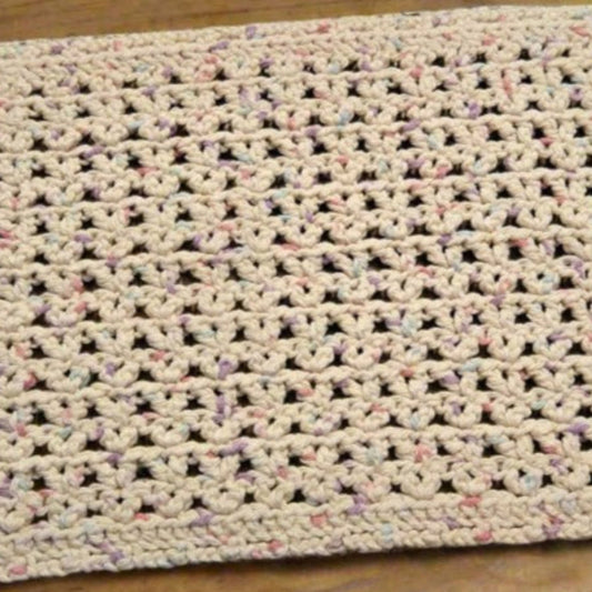 handmade multi cream cotton yarn table runner