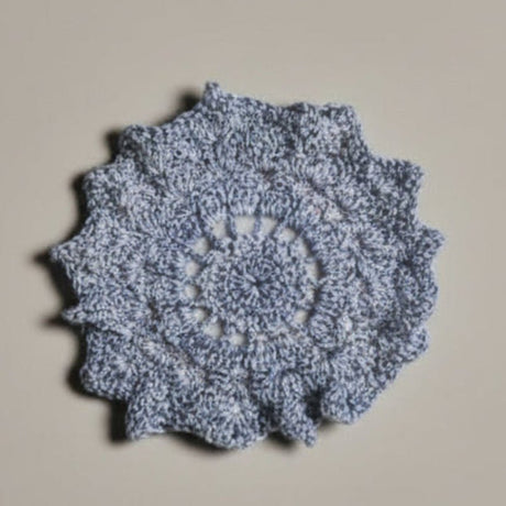 Vintage Doily blue with white specs - Stitched Creations