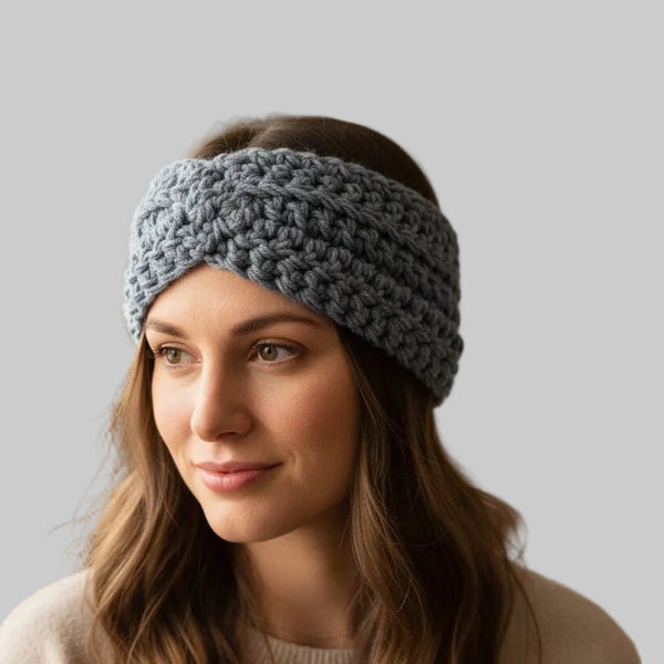 Winter head band made from chunky Yarn - Stitched Creations