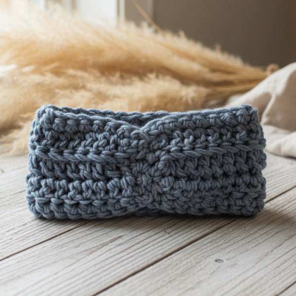 Winter head band made from chunky Yarn - Stitched Creations