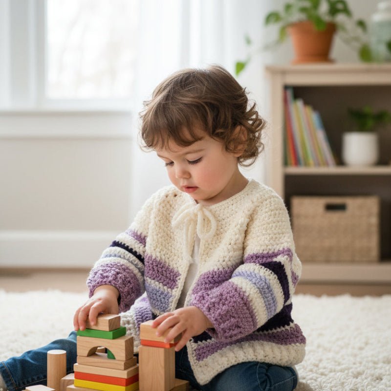 Stripped baby sweater 1 - 2 years old - Stitched Creations