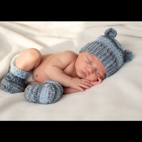 Cute Baby Hat with ears and booties - Stitched Creations