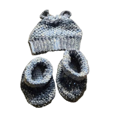 Cute Baby Hat with ears and booties - Stitched Creations