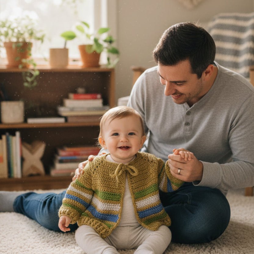 Toddler cardigan ages one to two years old - Stitched Creations
