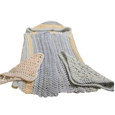 Baby hooded towel with two wash clothes handmade - Stitched Creations