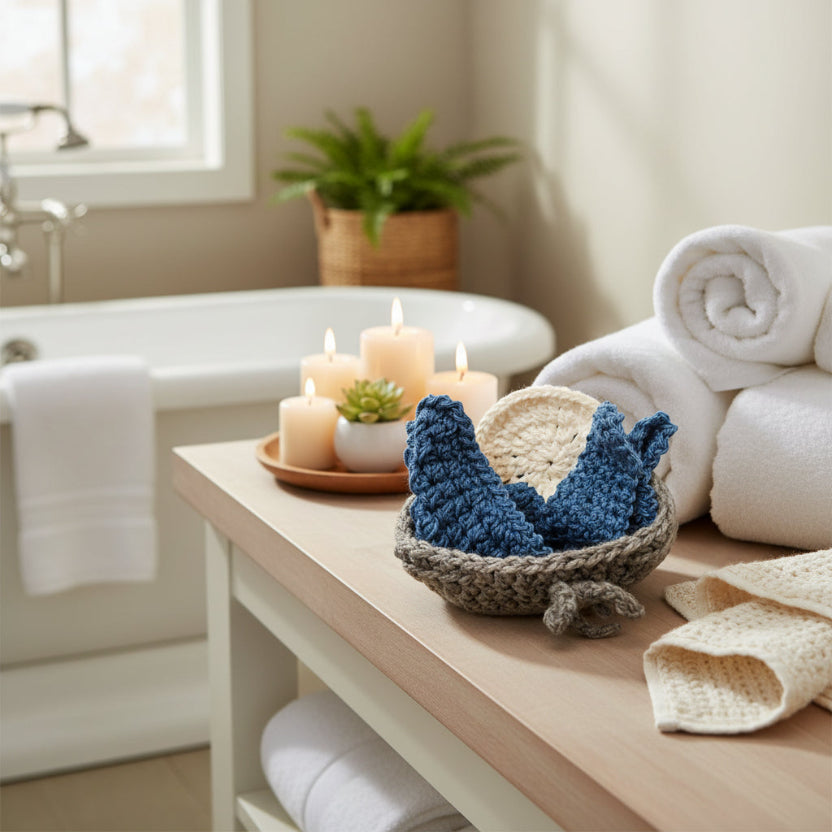 Gift basket set with all handmade products - Stitched Creations