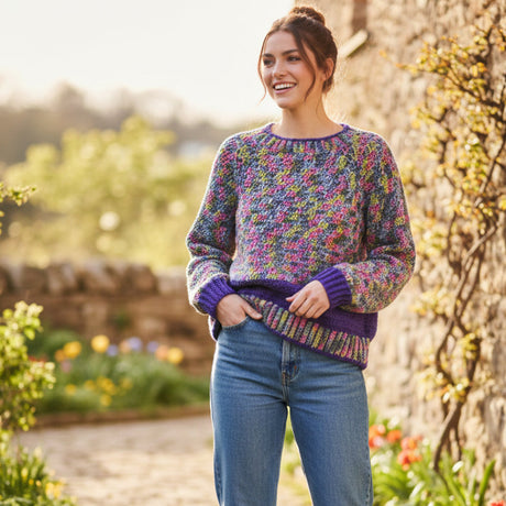 Womans pull over long sleeve sweater - Stitched Creations