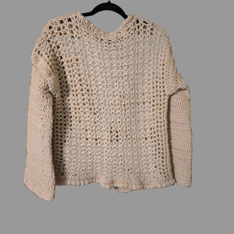 Handcrafted tan cardigan - Stitched Creations