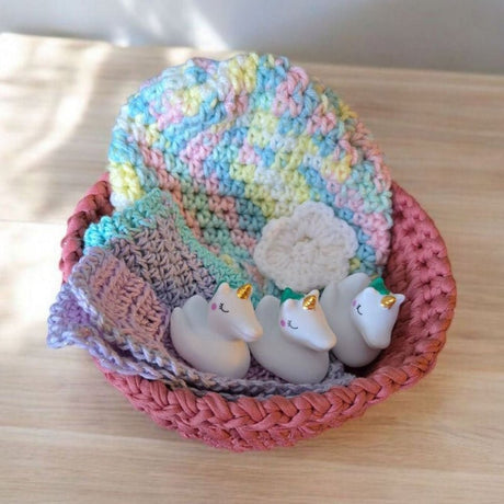 Gift basket for newborn baby girl - Stitched Creations