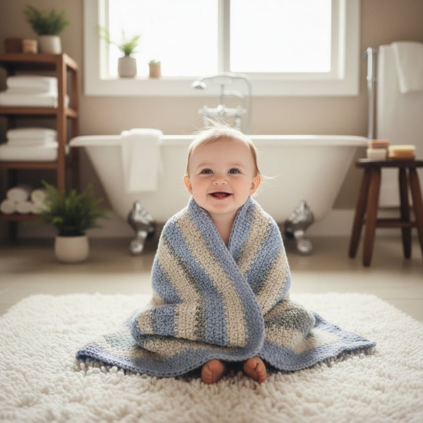 Baby towel with soft wash cloth - Stitched Creations