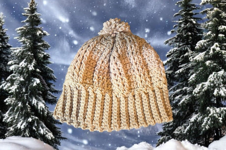 Winter hat adult made with chunky yarn - Stitched Creations