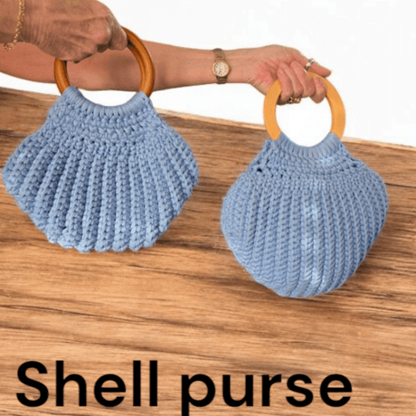 Unique crocheted shell purse - Stitched Creations
