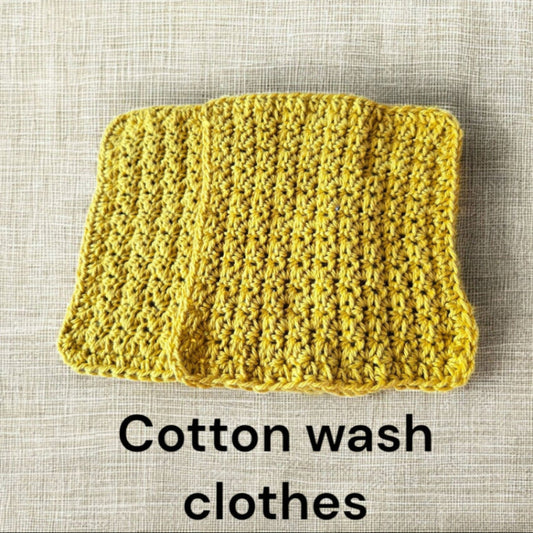 two handmade wash clothes