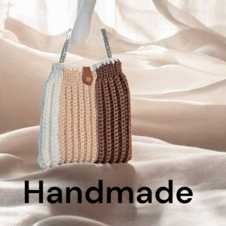 Designer Purse with Chain Straps - Handmade Crochet Handbag - Stitched Creations