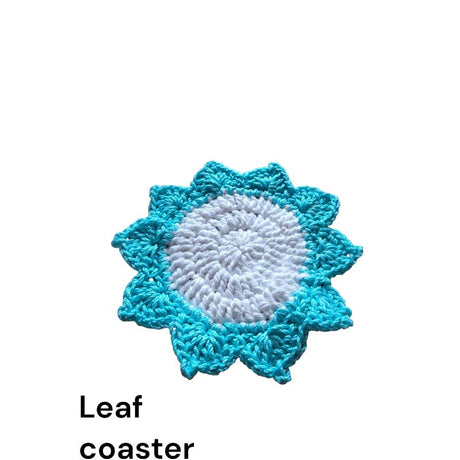 Handmade Leaf Coaster Set with Decorative Basket - Stitched Creations