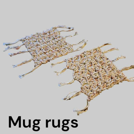 Mug rugs cream and brown in color - Stitched Creations