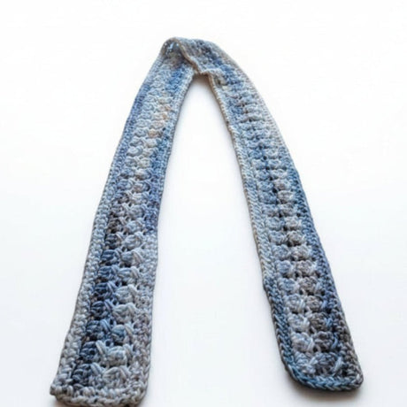 Handmade Decorative Scarf - Blue Gray Crochet - Stitched Creations
