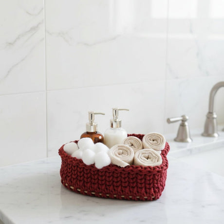 Handmade Heart - Shaped Macrame Basket - Stitched Creations