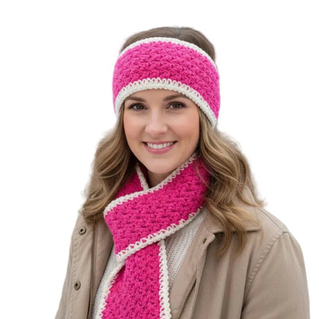 Keyhole Scarf , Headband & Fingerless Gloves - Stitched Creations