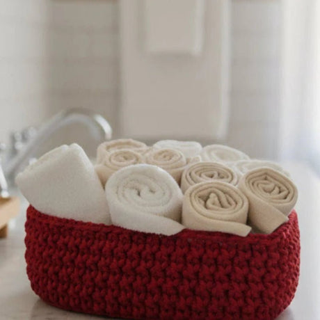 Handmade Heart Shaped Baskets with Wooden Base - Stitched Creations