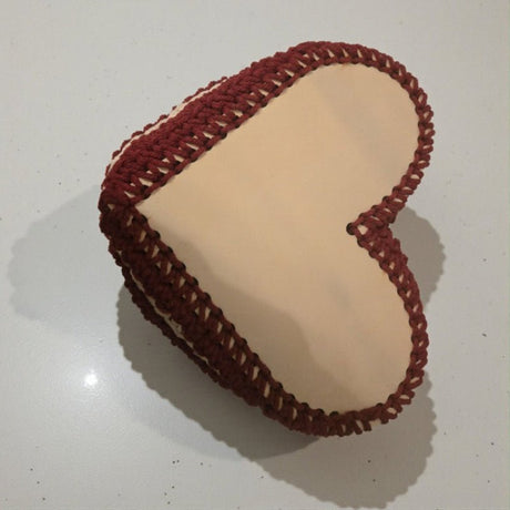 Handmade Heart Shaped Baskets with Wooden Base - Stitched Creations