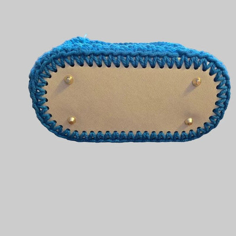 Handmade Macrame Bucket Purse - Durable Vinyl Bottom - Stitched Creations