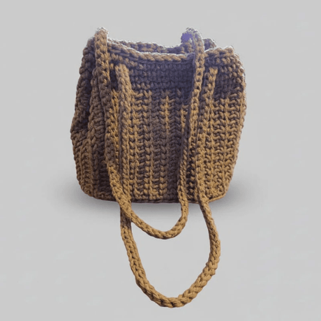 Handmade Macrame Bucket Purse - Durable Vinyl Bottom - Stitched Creations
