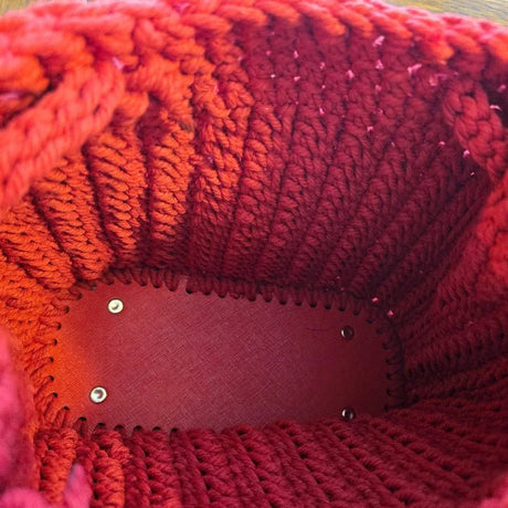 Handmade Macrame Bucket Purse - Durable Vinyl Bottom - Stitched Creations