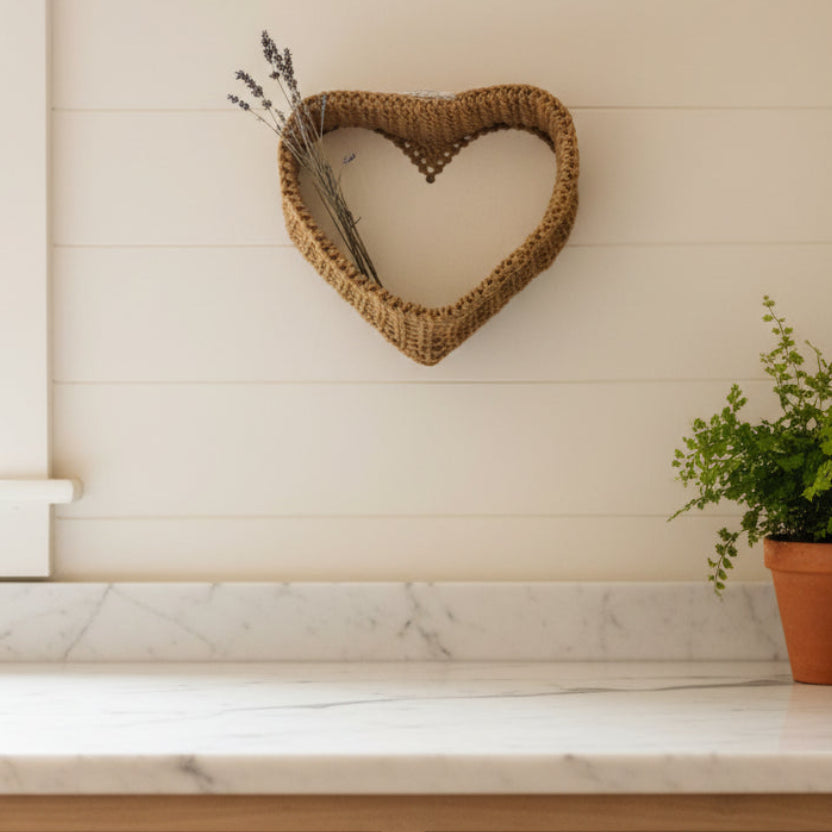 Handmade Heart Shaped Basket - Basket for Home Decor & Gifts - Stitched Creations