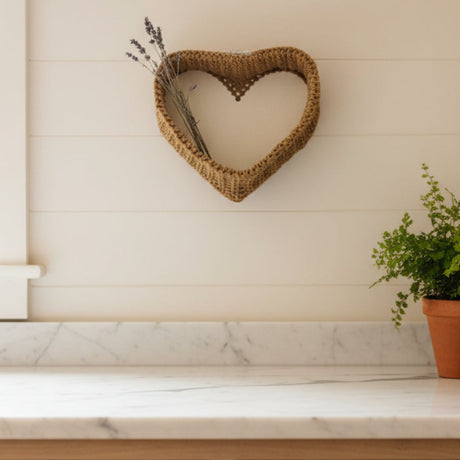 Handmade Heart Shaped Basket - Basket for Home Decor & Gifts - Stitched Creations