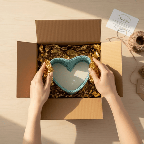 Handmade Heart Shaped Basket - Basket for Home Decor & Gifts - Stitched Creations