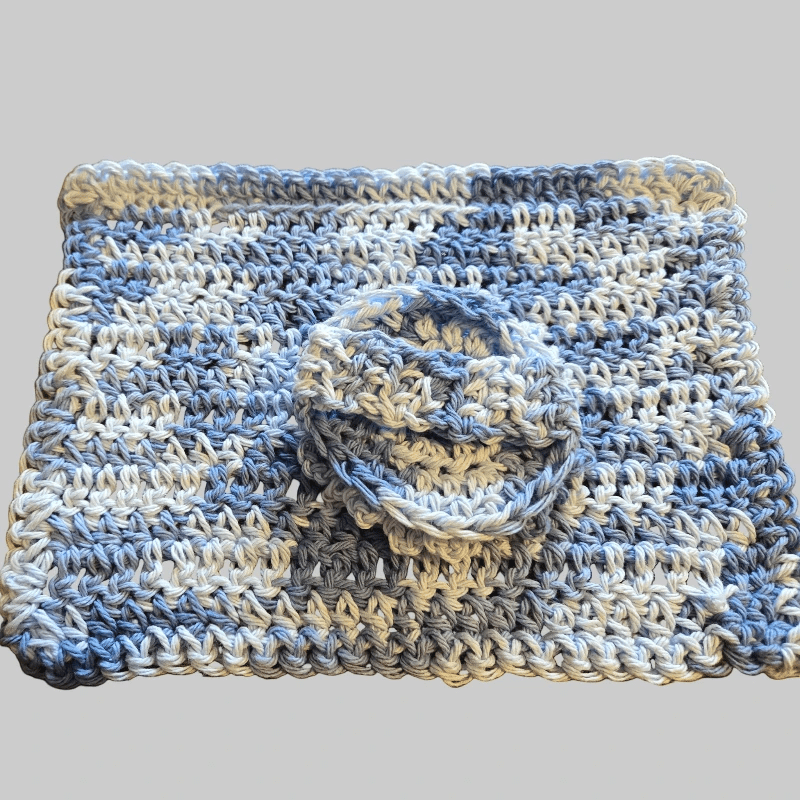 “Eco - Chic Macramé Bath Bundle | Reusable Loofah, Washcloth & Scrubby - Stitched Creations
