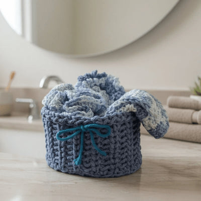 “Eco - Chic Macramé Bath Bundle | Reusable Loofah, Washcloth & Scrubby - Stitched Creations
