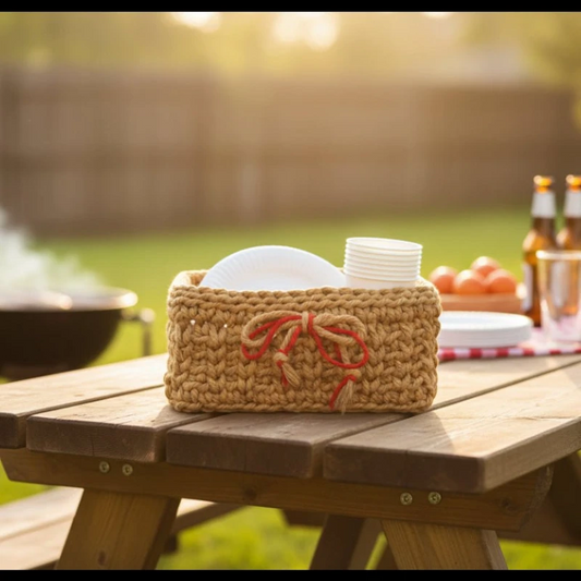 Handmade Heart Shaped Baskets with Wooden Base - Stitched Creations
