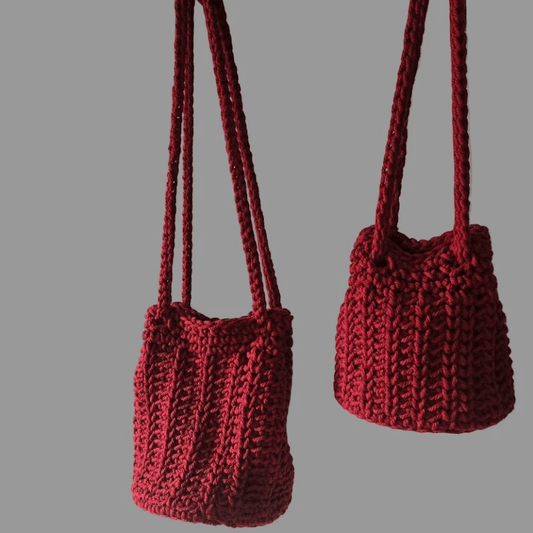 Matching Macrame Bucket purse set - Mom & Child - Stitched Creations