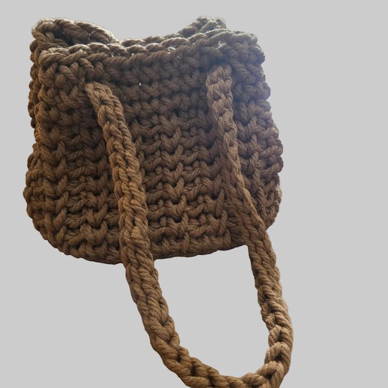 Childs macrame bucket purse - Stitched Creations