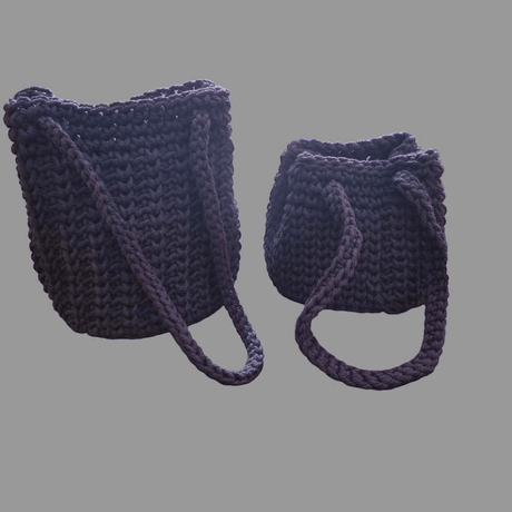Matching Macrame Bucket purse set - Mom & Child - Stitched Creations