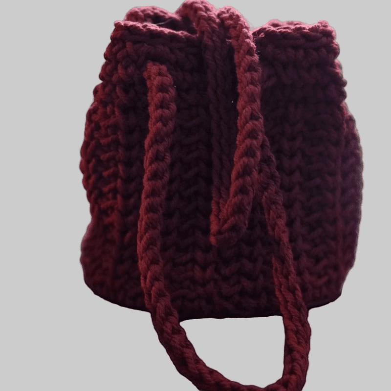 Childs macrame bucket purse - Stitched Creations