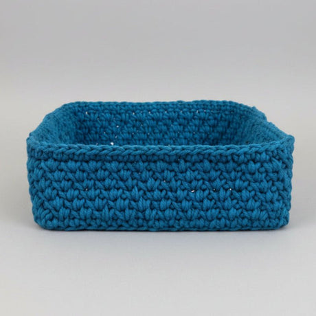boho square handmade basket 9.5 x 9.5 - Stitched Creations