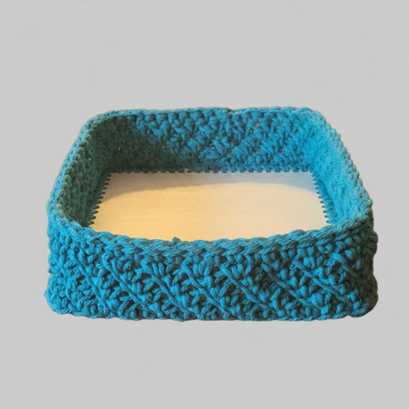 boho square handmade basket 9.5 x 9.5 - Stitched Creations