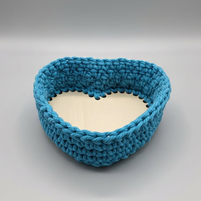 Handmade Heart-Shaped Macrame Basket - Stitched Creations