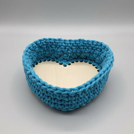 Handmade Heart-Shaped Macrame Basket - Stitched Creations