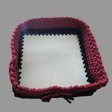 Handmade macrame basket 7.5 x 7.5-Stitched Creations