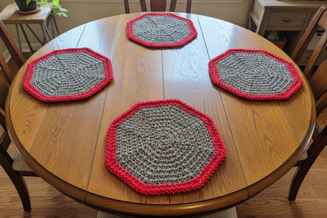 Handmade Place Mats Octagon Shape - Stitched Creations
