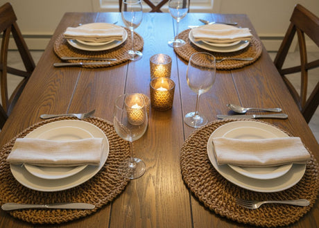 Brown Octagon Macrame Place Mats - Stitched Creations