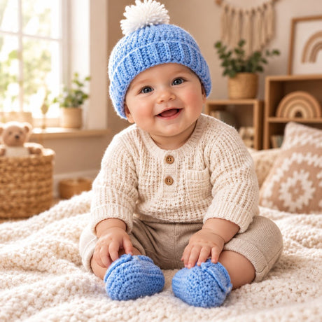 Baby Hat and Loafer Set 6-12 months - Stitched Creations