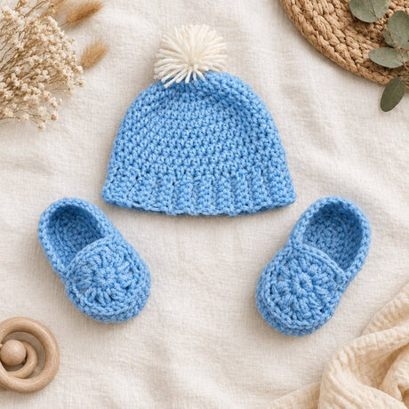Baby Hat and Loafer Set 6-12 months - Stitched Creations