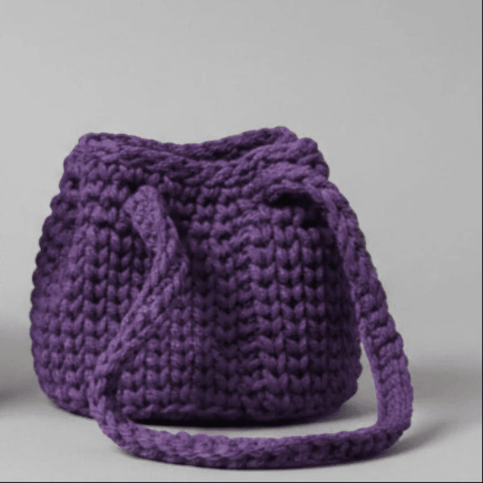 Childs macrame bucket purse - Stitched Creations